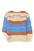 V-Neck Knitted Lantern Sleeve Pullover Sweater
